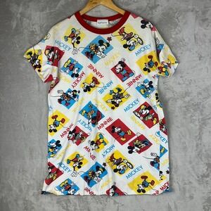 Night Moves Vintage Disney Mickey Minnie Mouse All Over T-Shirt Single Stitch